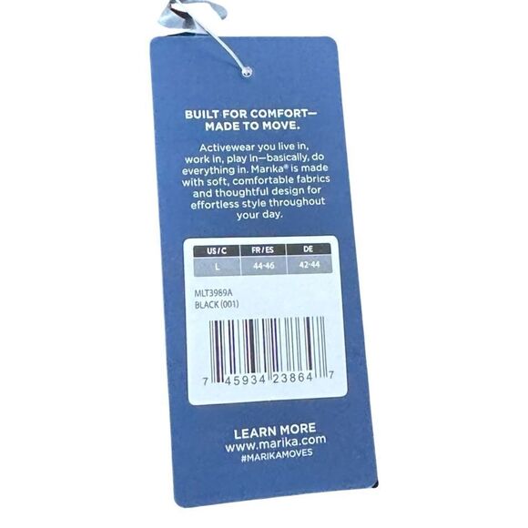 Marika Megan Yoga Pleated Back Tank Black Size Large NWT - Picture 14 of 16